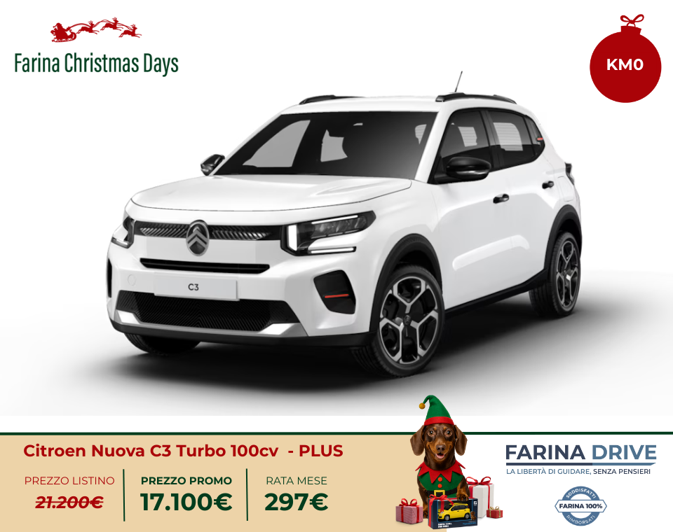 KM0 - Citroen Nuova C3 Turbo 100cv - PLUS
