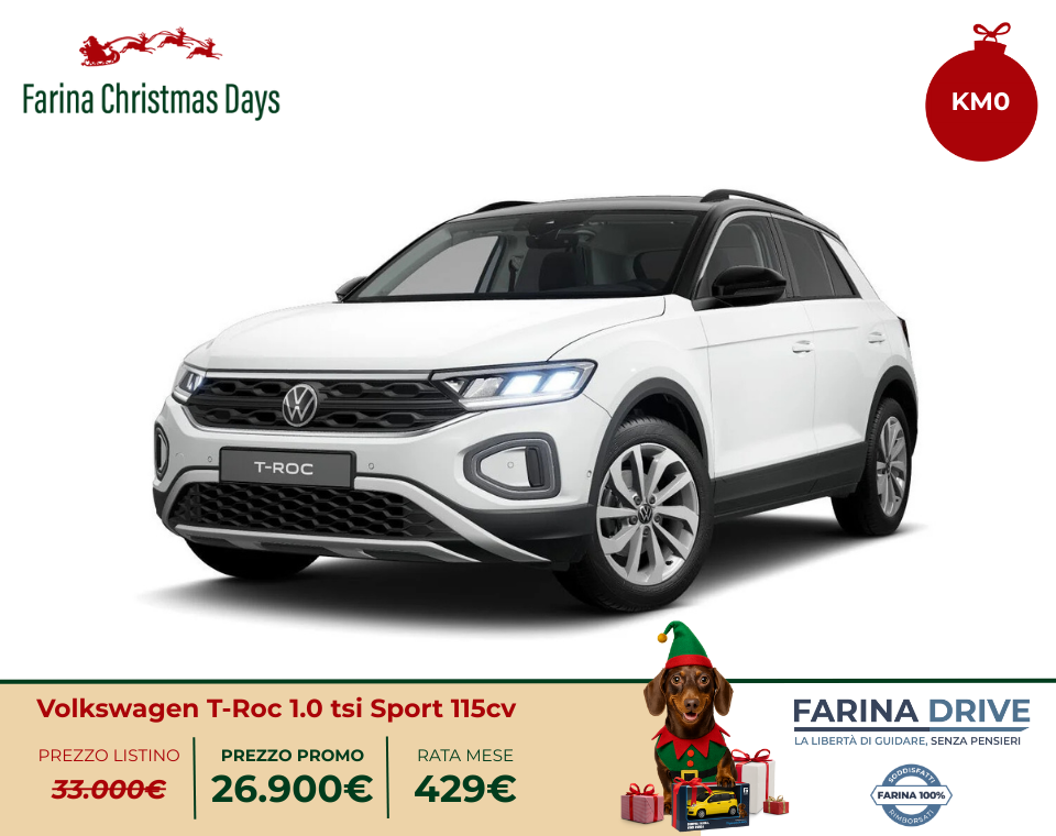 KM0 - Volkswagen T-Roc 1.0 tsi Sport 115cv